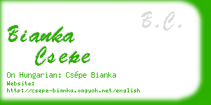 bianka csepe business card