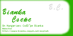 bianka csepe business card